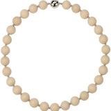 White Fossil Stone Beaded Necklace gembea jewelry