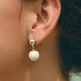 White Fossil Stone Drop Earrings - Gembea Jewelry
