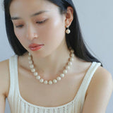 White Fossil Stone Drop Earrings - Gembea Jewelry