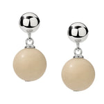 White Fossil Stone Drop Earrings gembea jewelry