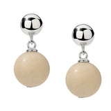 White Fossil Stone Drop Earrings gembea jewelry