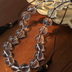 White Quartz Smoky Quartz Open-Ended Tassel Necklace gembea jewelry