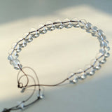 White Quartz Smoky Quartz Open-Ended Tassel Necklace gembea jewelry