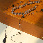 White Quartz Smoky Quartz Open-Ended Tassel Necklace gembea jewelry