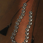 White Quartz Smoky Quartz Open-Ended Tassel Necklace gembea jewelry