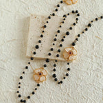 Classic White crystal Four-leaf Clover Long Necklace - Gembea Jewelry