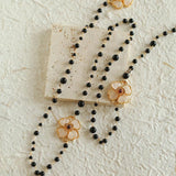 Classic White crystal Four-leaf Clover Long Necklace - Gembea Jewelry