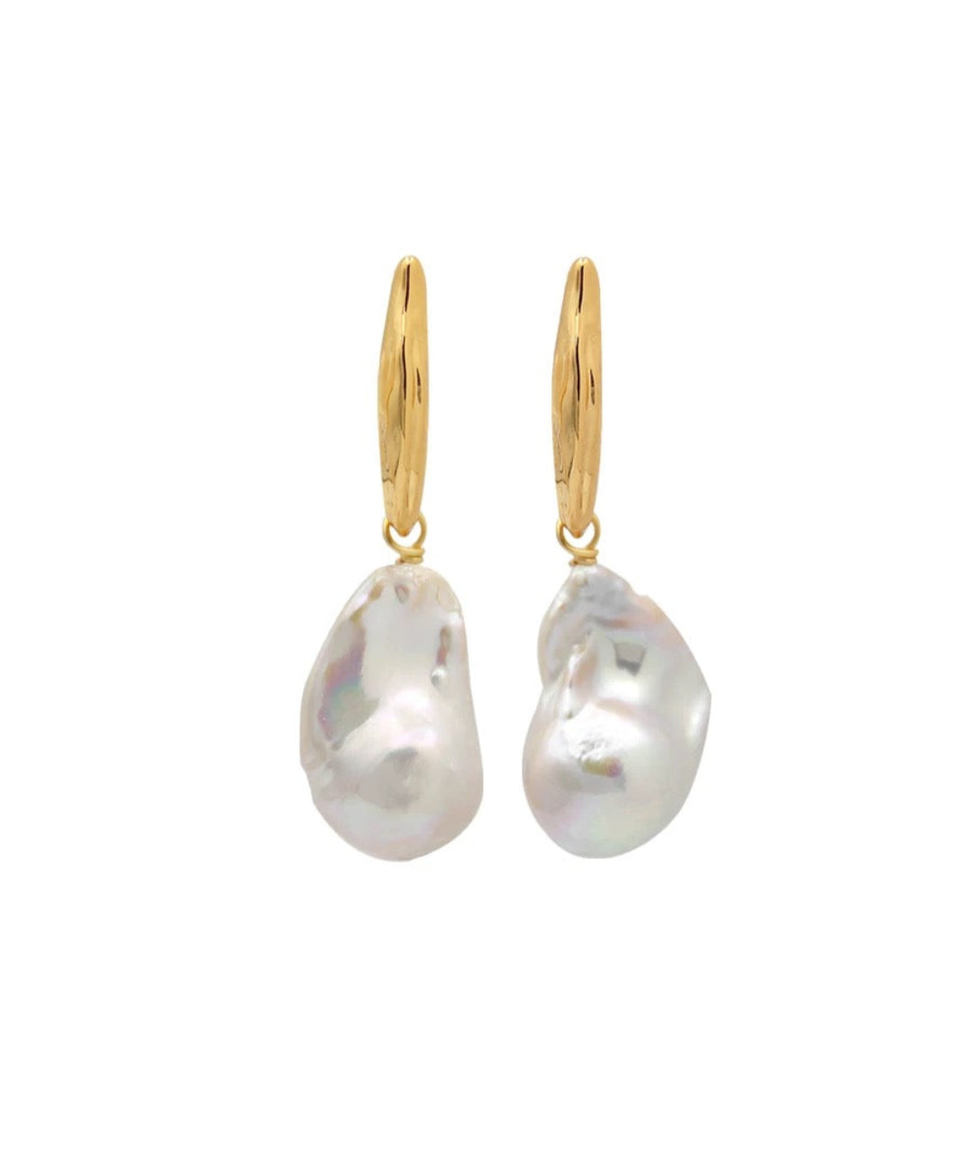 Willow Leaf Baroque Pearl Drop Earrings
