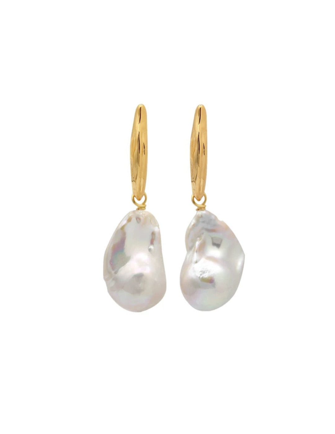 Willow Leaf Baroque Pearl Drop Earrings