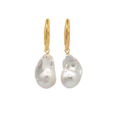 Willow Leaf Baroque Pearl Drop Earrings