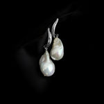 Willow Leaf Baroque Pearl Drop Earrings