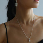Willow Leaf Baroque Pearl Drop Earrings - Gembea Jewelry