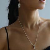 Willow Leaf Baroque Pearl Drop Earrings - Gembea Jewelry