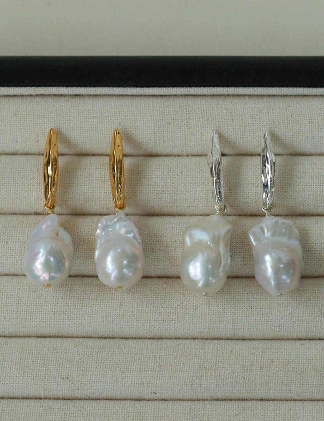 Willow Leaf Baroque Pearl Drop Earrings - Gembea Jewelry