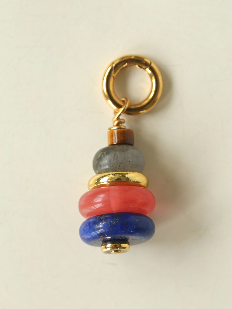 Wish Tower Series Natural Stone Beaded Pendant Necklace gembea jewelry