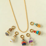 Wish Tower Series Natural Stone Beaded Pendant Necklace gembea jewelry