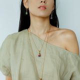 Wish Tower Series Natural Stone Beaded Pendant Necklace gembea jewelry