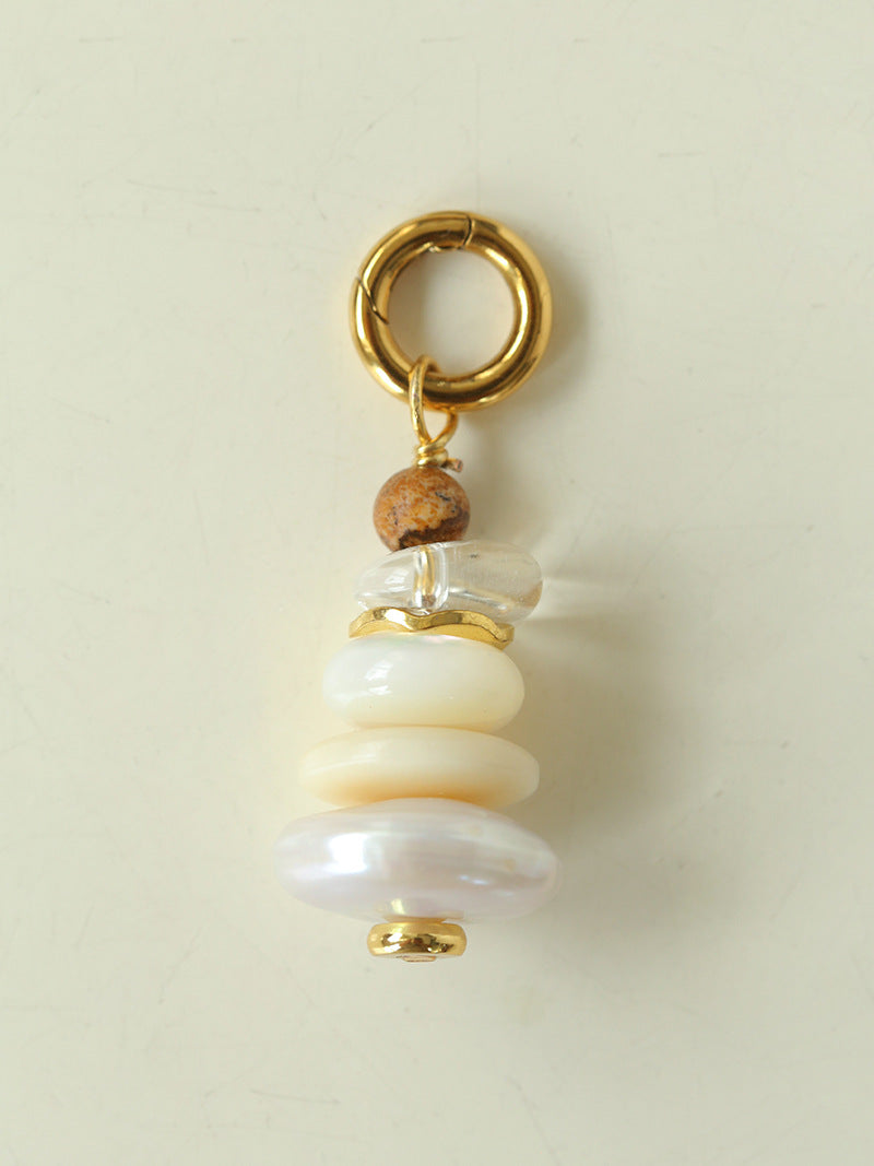Wish Tower Series Natural Stone Beaded Pendant Necklace gembea jewelry