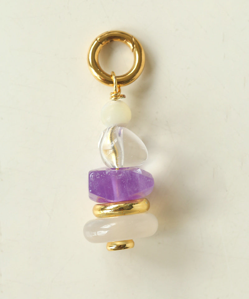 Wish Tower Series Natural Stone Beaded Pendant Necklace gembea jewelry