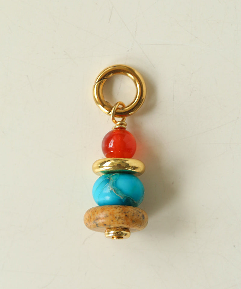 Wish Tower Series Natural Stone Beaded Pendant Necklace gembea jewelry