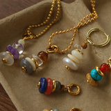 Wish Tower Series Natural Stone Beaded Pendant Necklace gembea jewelry