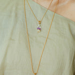 Wish Tower Series Natural Stone Beaded Pendant Necklace gembea jewelry
