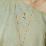 Wish Tower Series Natural Stone Beaded Pendant Necklace gembea jewelry