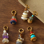 Wish Tower Series Natural Stone Beaded Pendant Necklace gembea jewelry