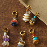 Wish Tower Series Natural Stone Beaded Pendant Necklace gembea jewelry