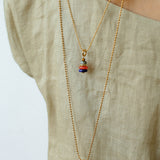 Wish Tower Series Natural Stone Beaded Pendant Necklace gembea jewelry