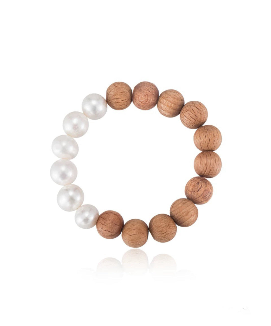 Wood Grain Bead Baroque Pearl Bracelet gembea jewelry