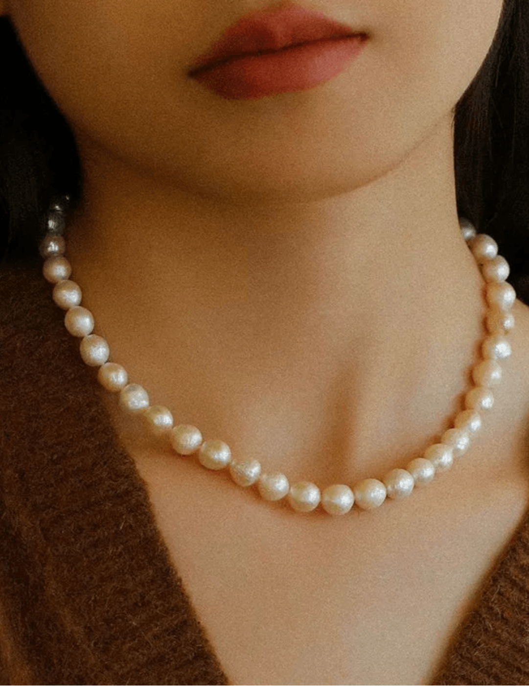 Wrinkled Baroque pearl Beaded Necklace - Gembea Jewelry
