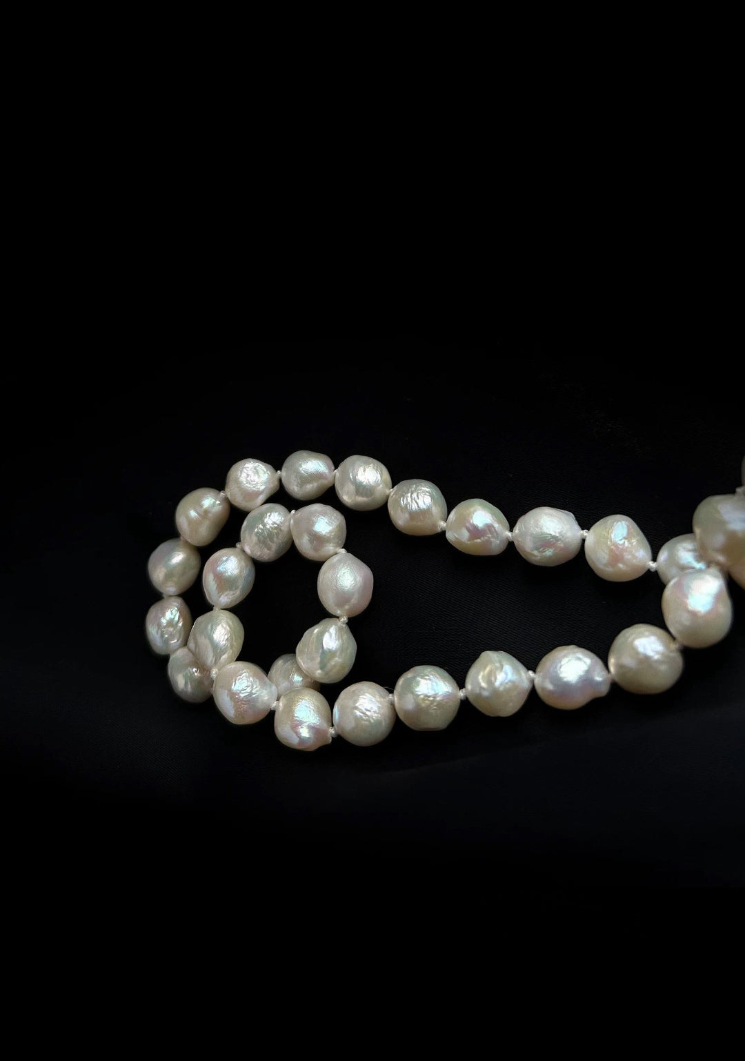 Wrinkled Baroque pearl Beaded Necklace gembea jewelry