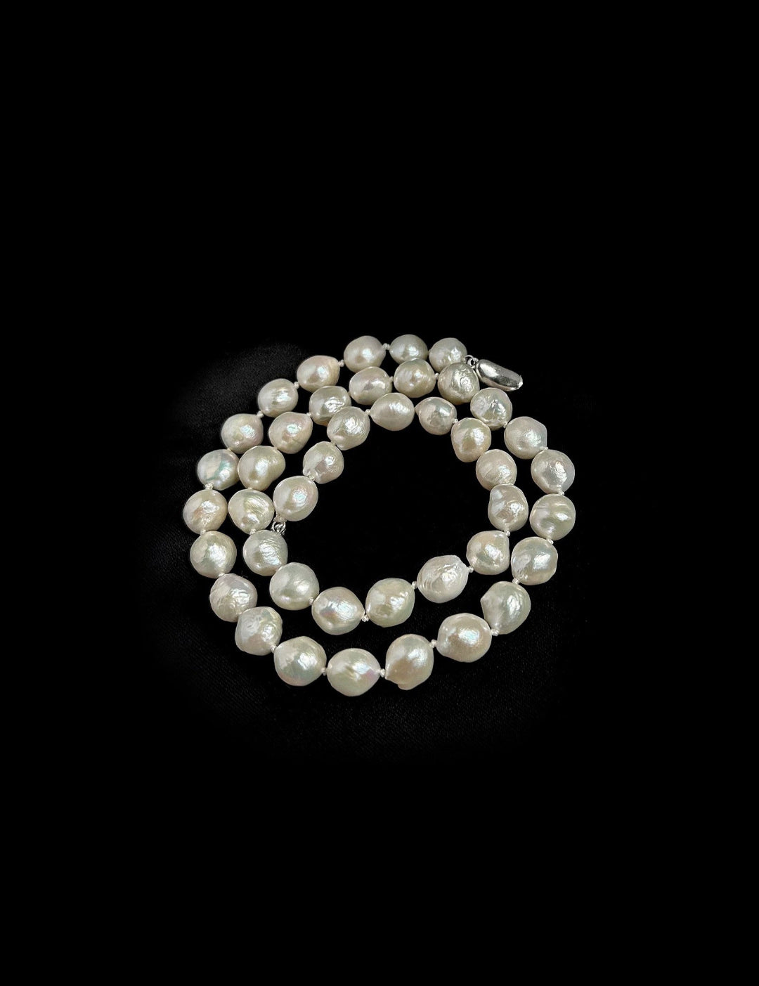 Wrinkled Baroque pearl Beaded Necklace gembea jewelry