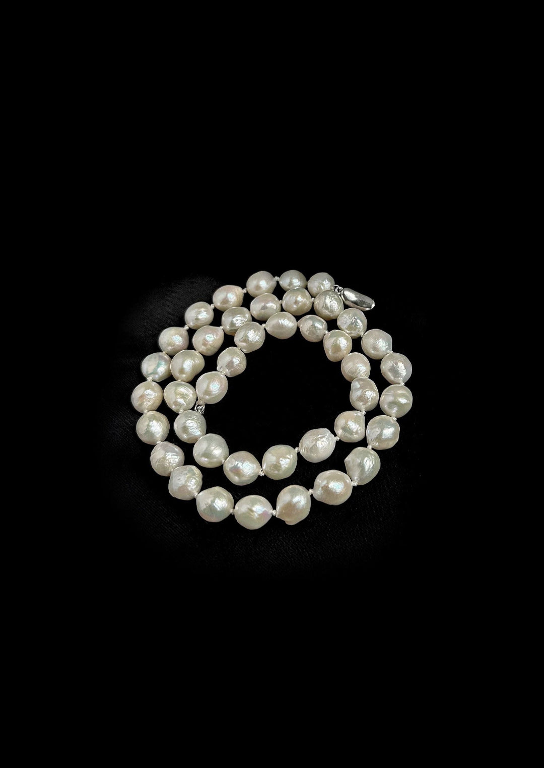 Wrinkled Baroque pearl Beaded Necklace gembea jewelry