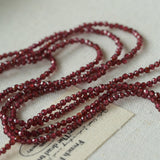 Y-Shaped Braided Tie Gold Ore Garnet Bead Necklace gembea jewelry