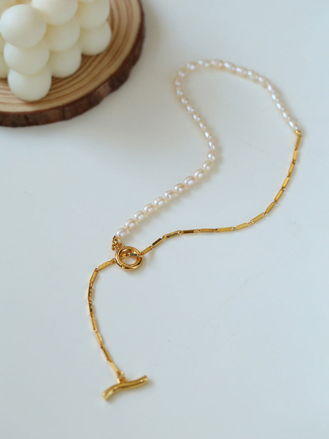 Gembea Jewelry Y-shaped Pearl Chain Necklace