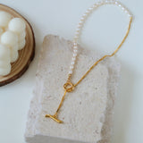 Gembea Jewelry Y-shaped Pearl Chain Necklace