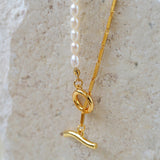 Gembea Jewelry Y-shaped Pearl Chain Necklace