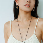 Zebra Stone Tassel Drop Earrings gembea jewelry