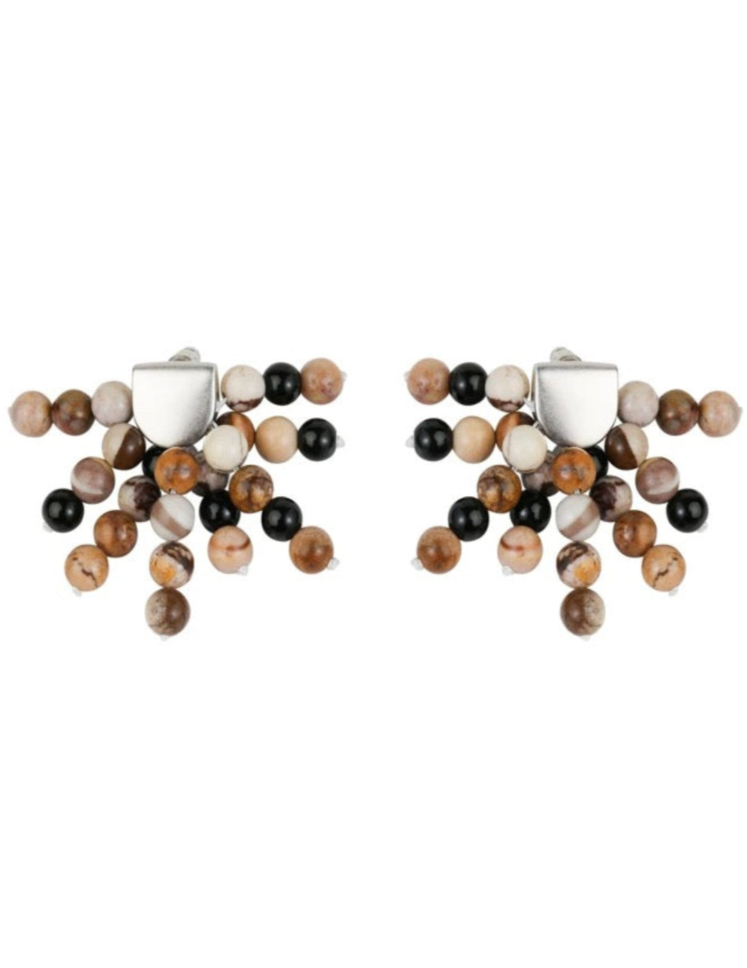 Zebra Stone Tassel Drop Earrings gembea jewelry