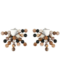Zebra Stone Tassel Drop Earrings gembea jewelry