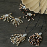 Zebra Stone Tassel Drop Earrings gembea jewelry