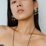 Zebra Stone Tassel Drop Earrings gembea jewelry