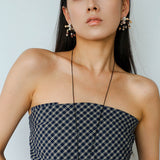 Zebra Stone Tassel Drop Earrings gembea jewelry