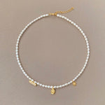 Zircon Natural Pearl Beaded Choker Necklace GEMBEA JEWELRY