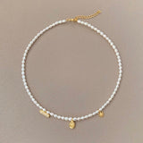 Zircon Natural Pearl Beaded Choker Necklace GEMBEA JEWELRY