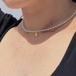 Zircon Natural Pearl Beaded Choker Necklace GEMBEA JEWELRY