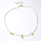 Zircon Natural Pearl Beaded Choker Necklace GEMBEA JEWELRY