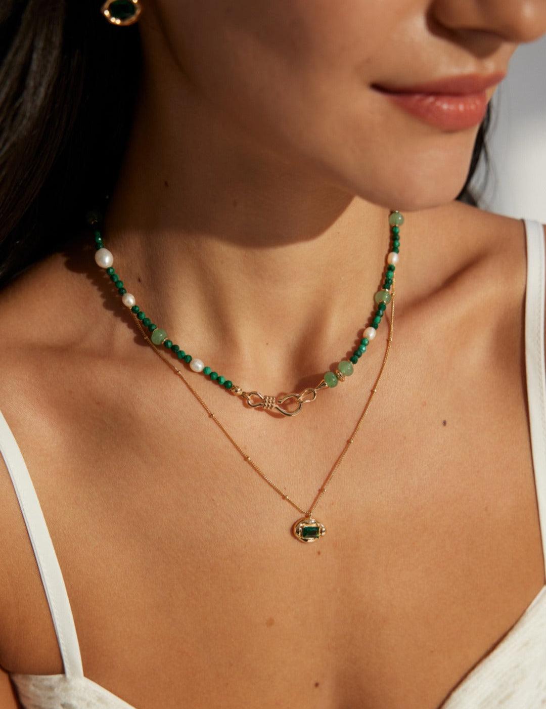 Zircon Gemstone Pendant Chain Necklaces - Gembea Jewelry